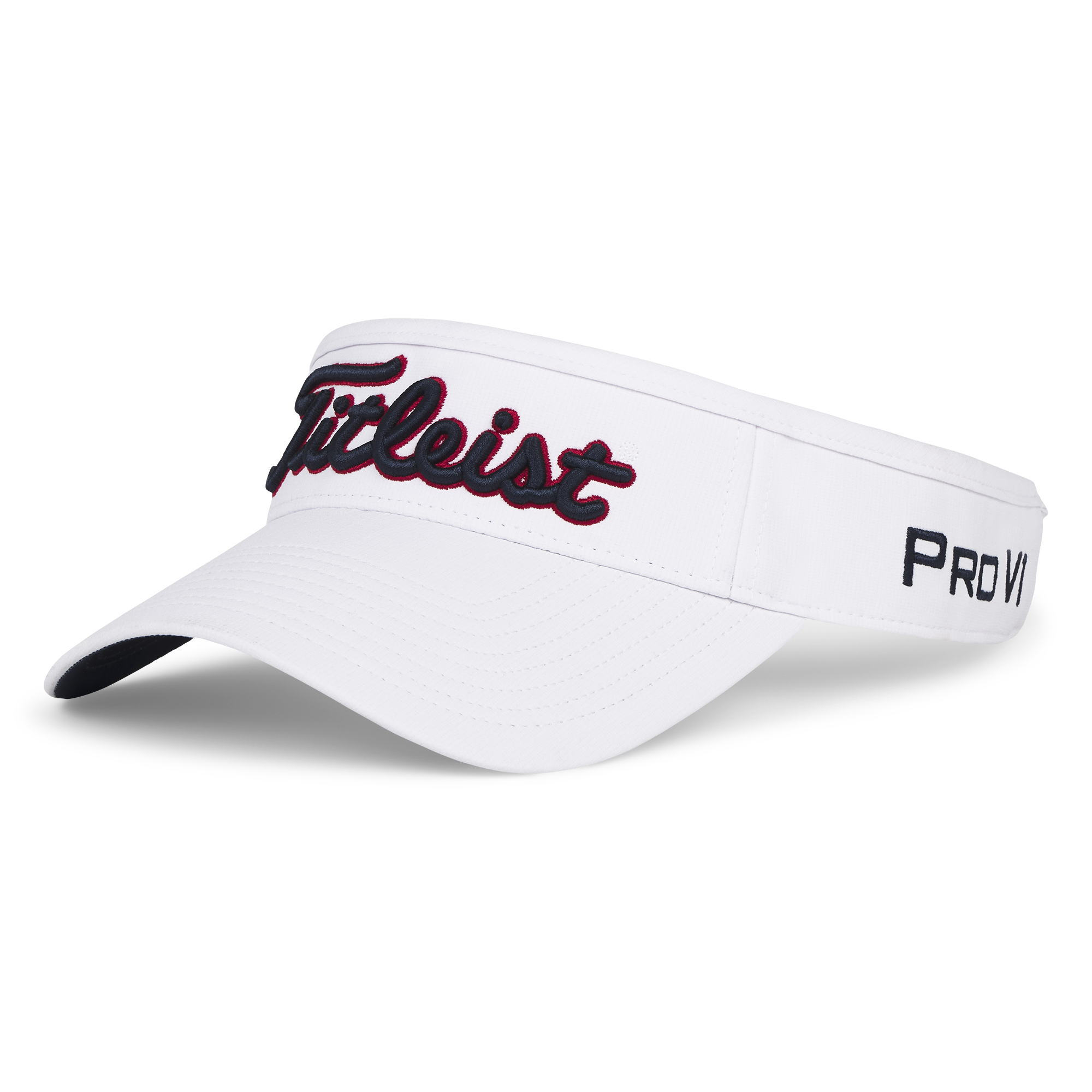 Titleist Official Tour Performance Visor in White/Navy/Red