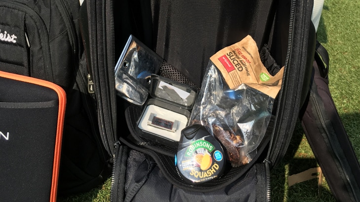 We took a look inside Steven Tiley&#39;s bag. 